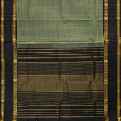 Green And Black Kanchipuram Silk Saree For Festive Wear PV J 5278
