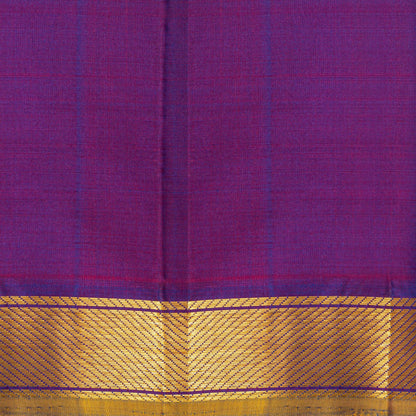 Blue And Purple Kanchipuram Silk Saree For Festive Wear PV J 4513