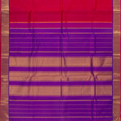 Pink And Purple Kanchipuram Silk Saree For Festive Wear PV J 4951