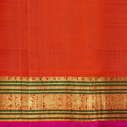 Brown Kanchipuram Silk Saree For Festive Wear PV J 5573