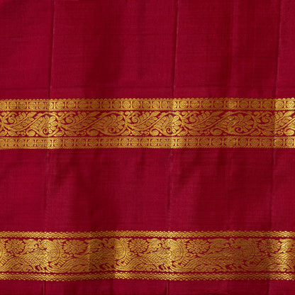 Green And Red Kanchipuram Silk Saree For Festive Wear PV J 4994