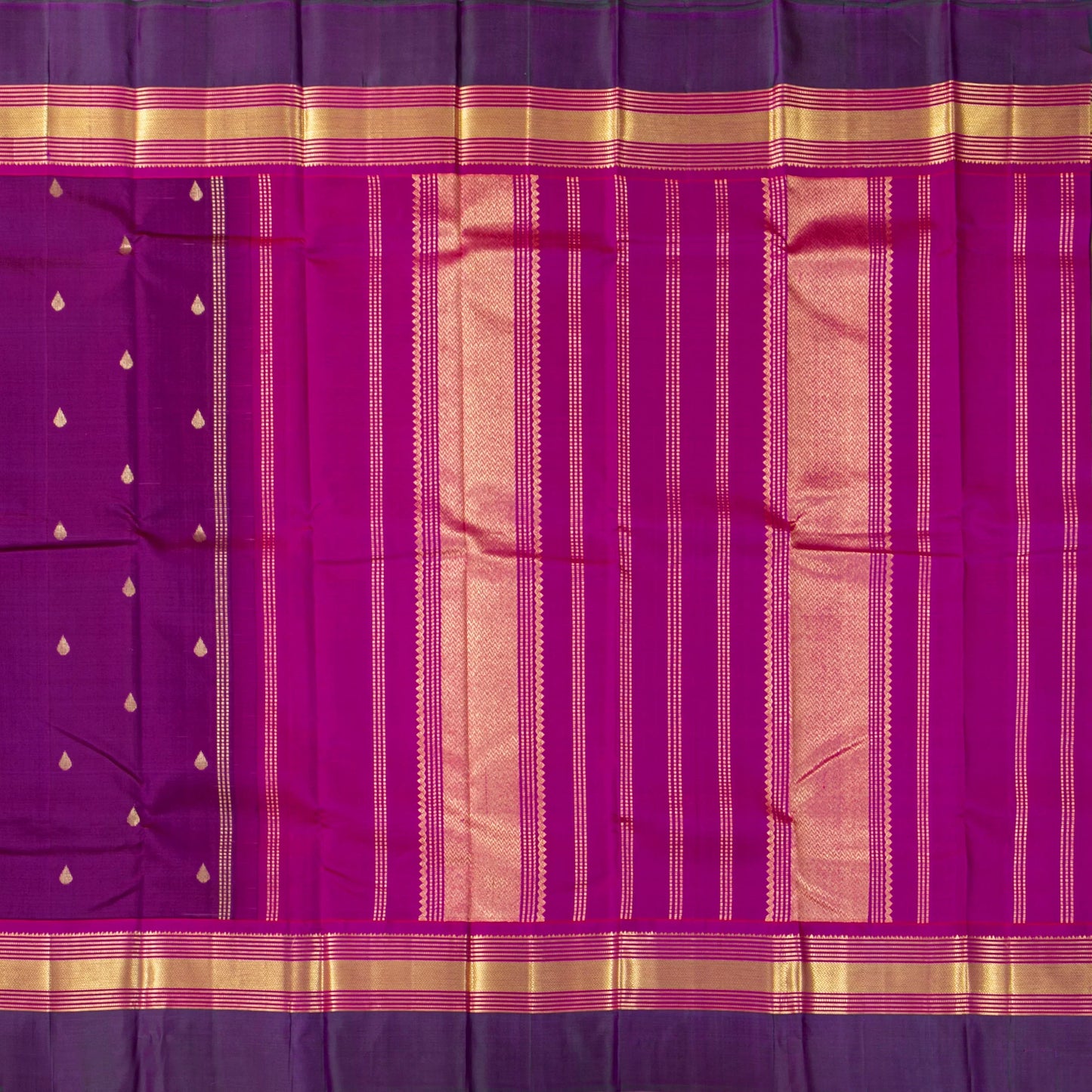 Magenta Kanchipuram Silk Saree For Festive Wear PV NYC 1812