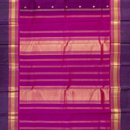 Magenta Kanchipuram Silk Saree For Festive Wear PV NYC 1812