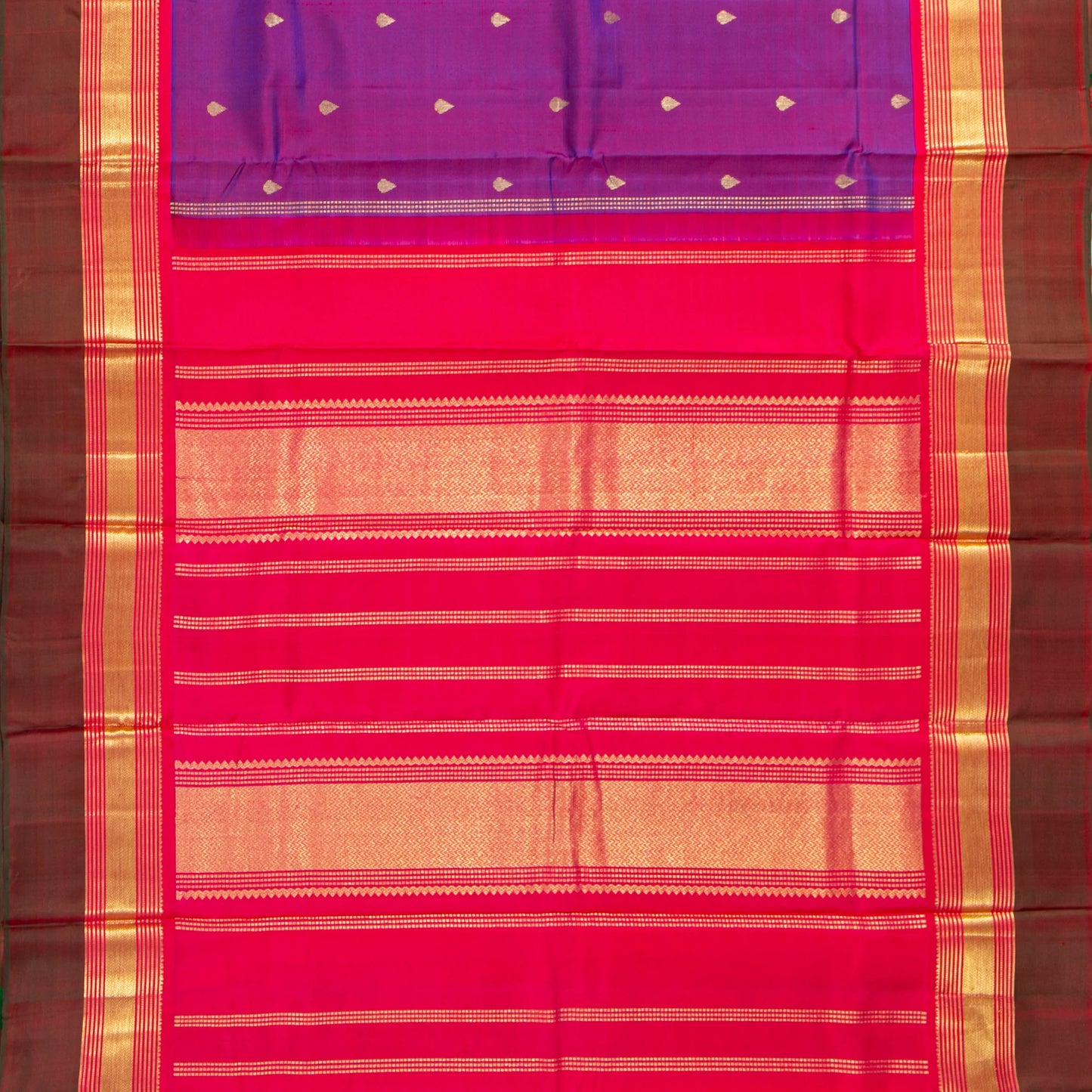Magenta Kanchipuram Silk Saree For Festive Wear PV NYC 1885