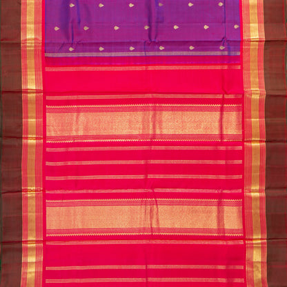 Magenta Kanchipuram Silk Saree For Festive Wear PV NYC 1885
