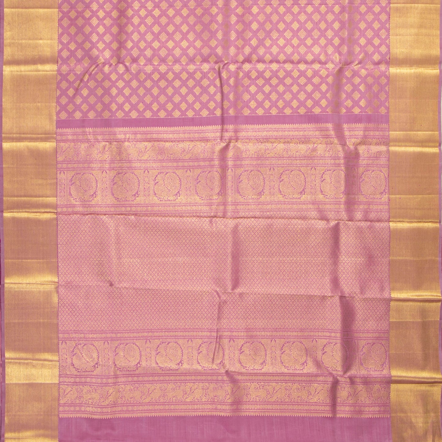 Pastel Mauve Kanchipuram Silk Saree For Bridal Wear PV NYC 1901