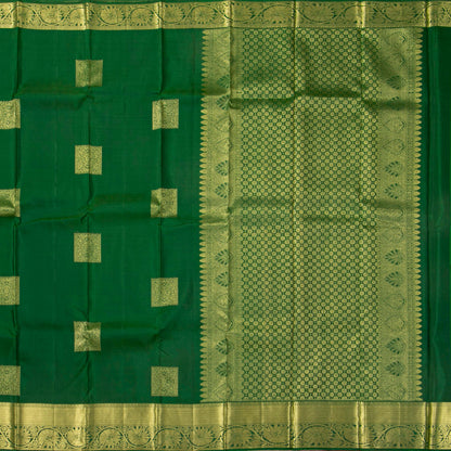 Green Kanchipuram Silk Saree For Festive Wear PV NYC 1831