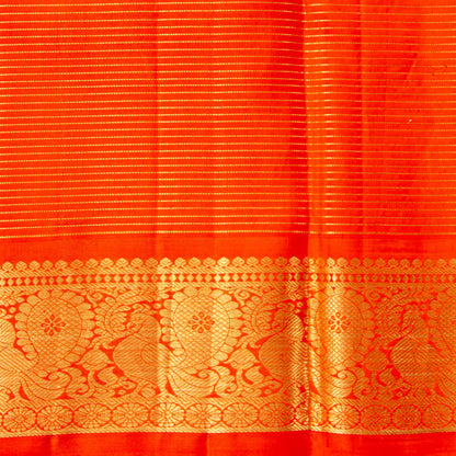 Green And Red Kanchipuram Silk Saree Vaira Oosi For Wedding Wear PV NYC 1798