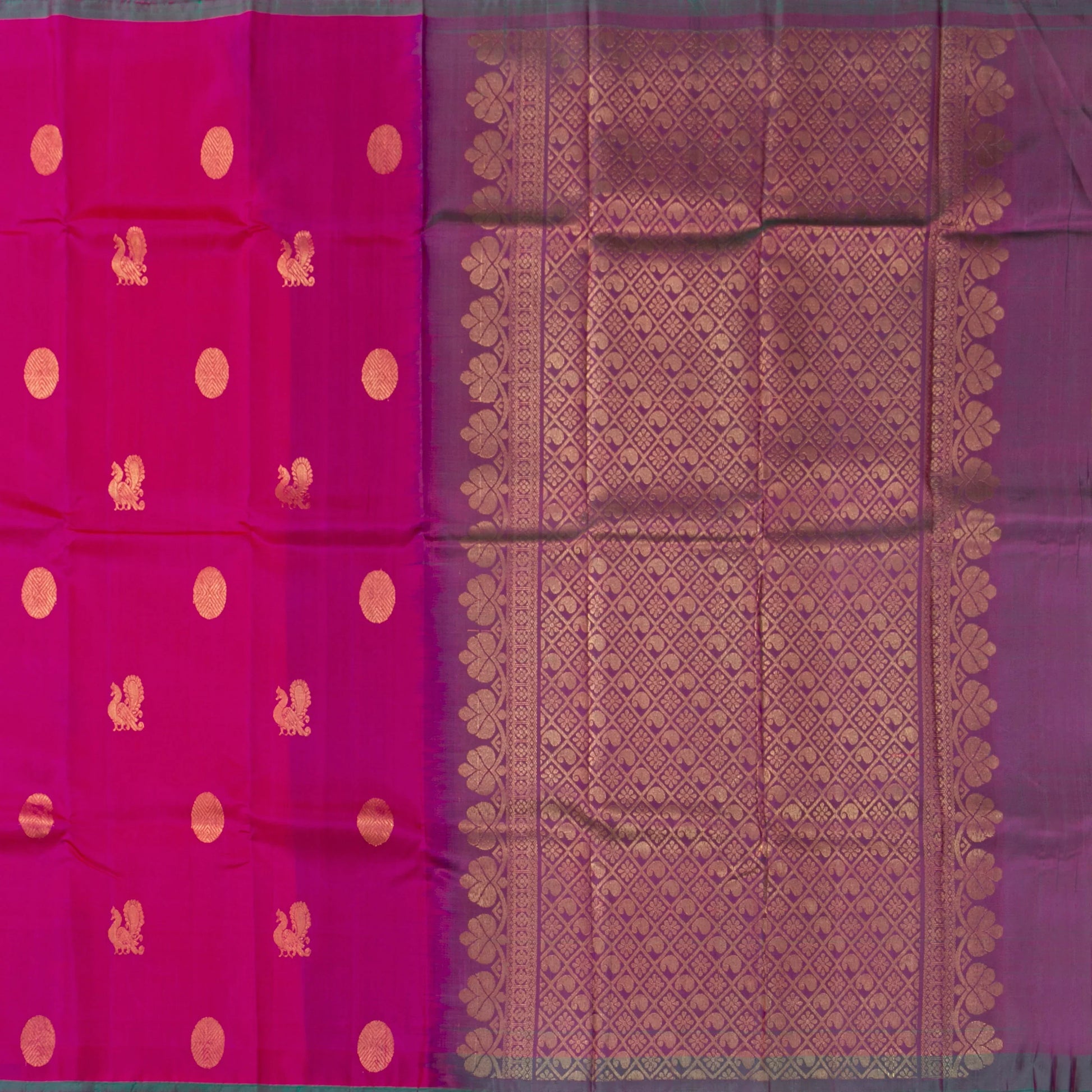 Pink Kanchipuram Silk Saree Borderless For Festive Wear PV NYC 1860 - Silk Sari - Panjavarnam PV NYC 1860