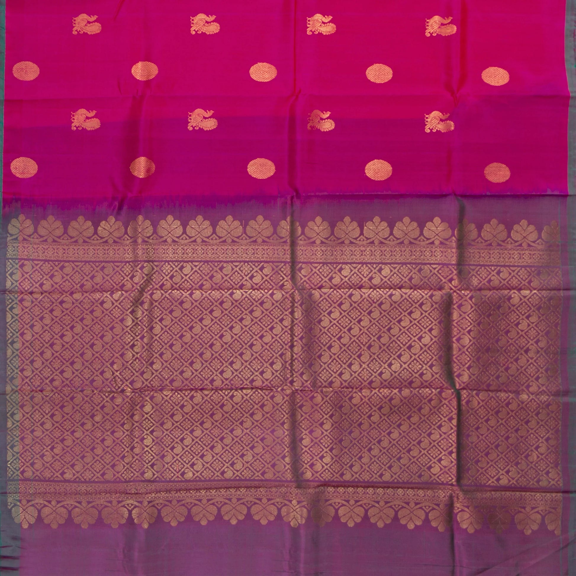 Pink Kanchipuram Silk Saree Borderless For Festive Wear PV NYC 1860 - Silk Sari - Panjavarnam PV NYC 1860