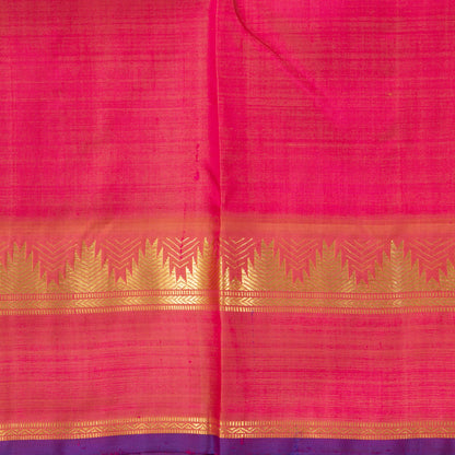 Manthulir Green Kanjivaram Silk Saree With Medium Border Handwoven Pure Silk For Festive Wear PV ABI 2242