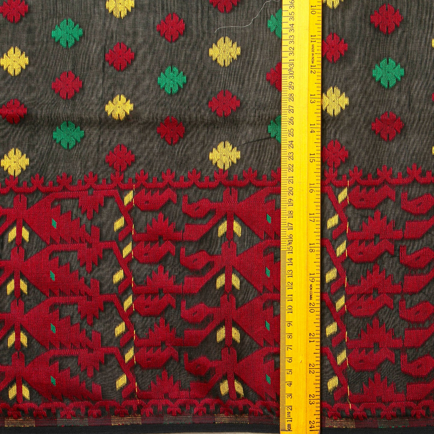 Black Dhakai Jamdani Mulmul Silk Saree For Party Wear PV MJ 152