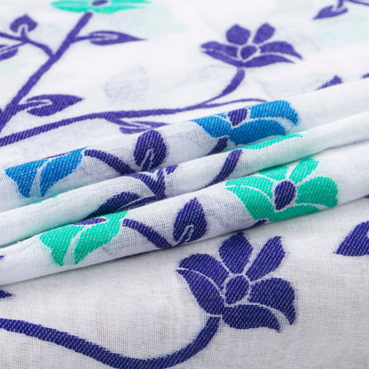 White Dhakai Jamdani Mulmul Silk Saree For Party Wear PV MJ 145