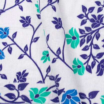 White Dhakai Jamdani Mulmul Silk Saree For Party Wear PV MJ 145