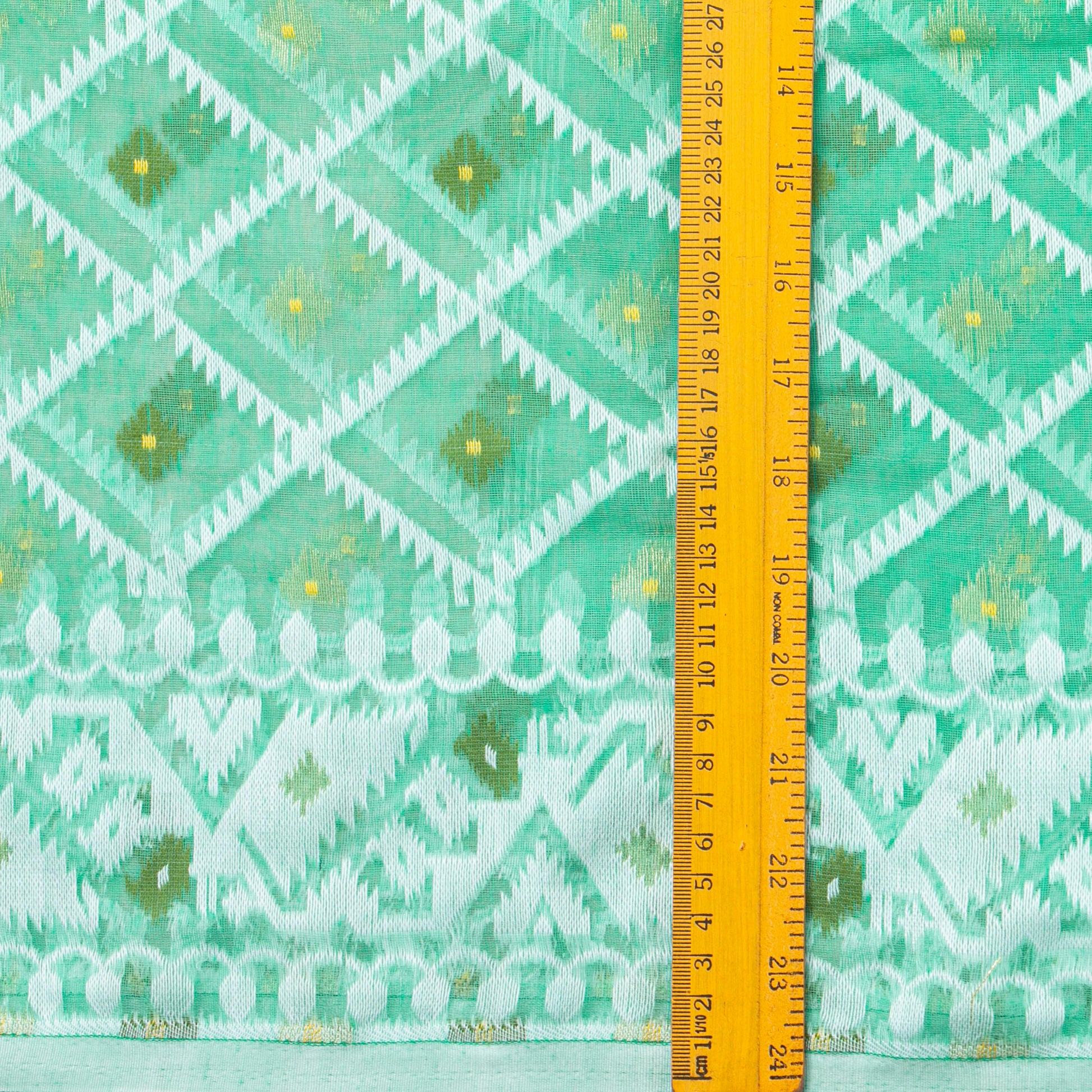 Sea Green Dhakai Jamdani Muslin Silk Saree For Party Wear PV MJ 148 - Dhakai Jamdhani - Panjavarnam 