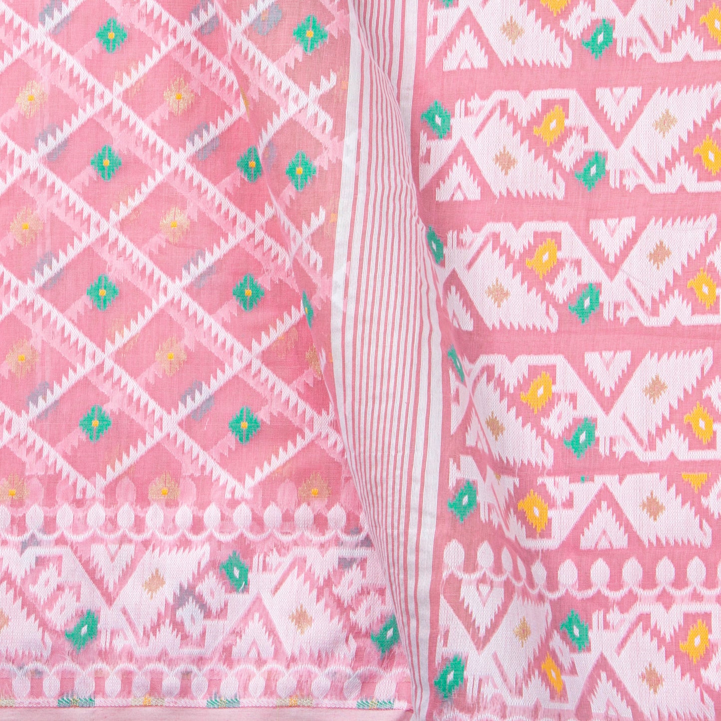 Pink Dhakai Jamdani Muslin Silk Saree For Party Wear PV MJ 147