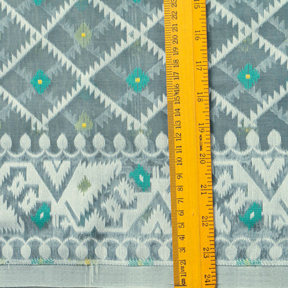 Grey Dhakai Jamdani Muslin Silk Saree For Party Wear PV MJ 149