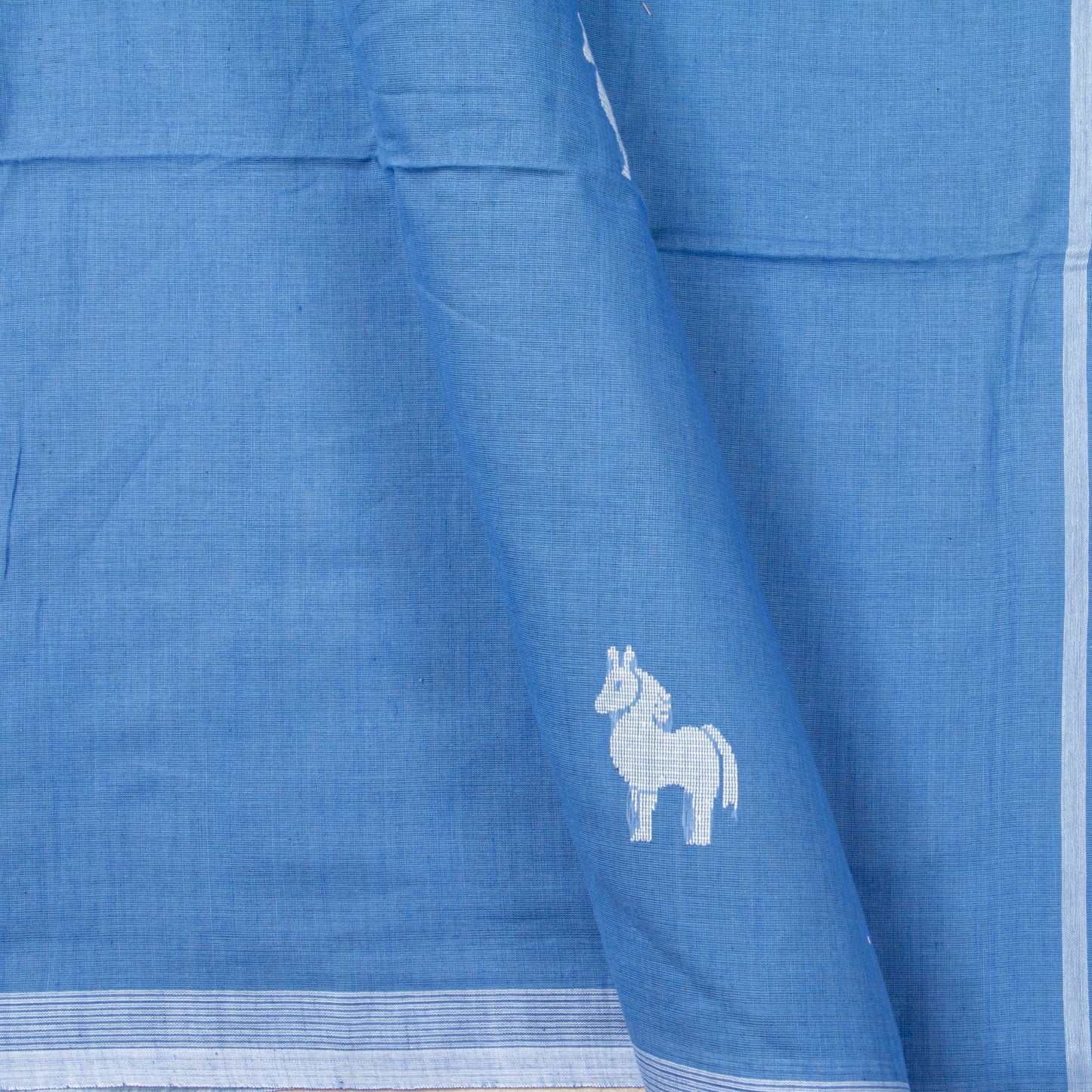 Blue Dhakai Jamdani Khadi Mulmul Saree For Party Wear PV MJ 160