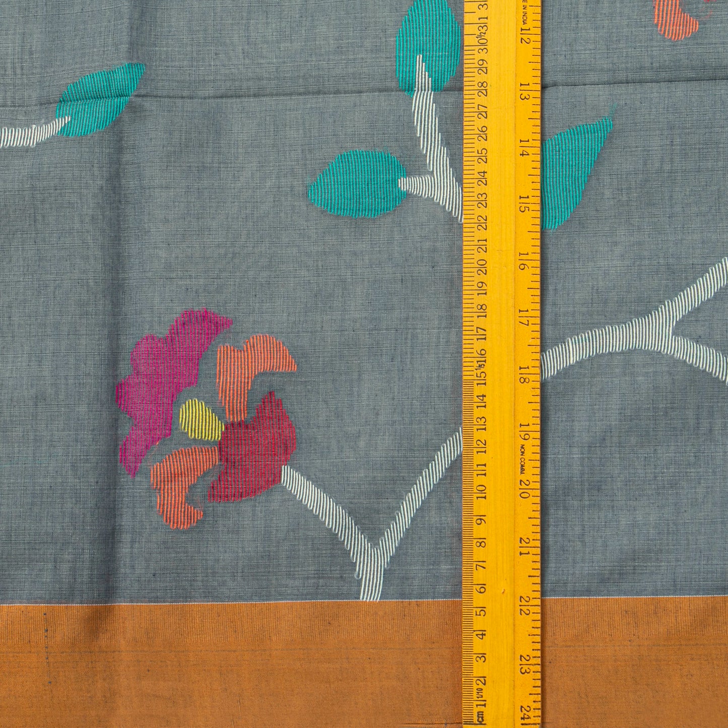 Grey Dhakai Jamdani Mulmul Silk Saree For Party Wear PV MJ 156