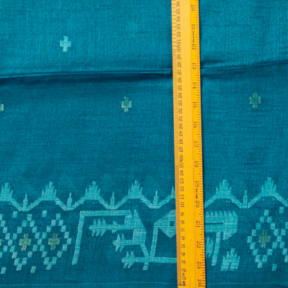 Blue Dhakai Jamdani Mulmul Silk Saree For Party Wear PV MJ 153