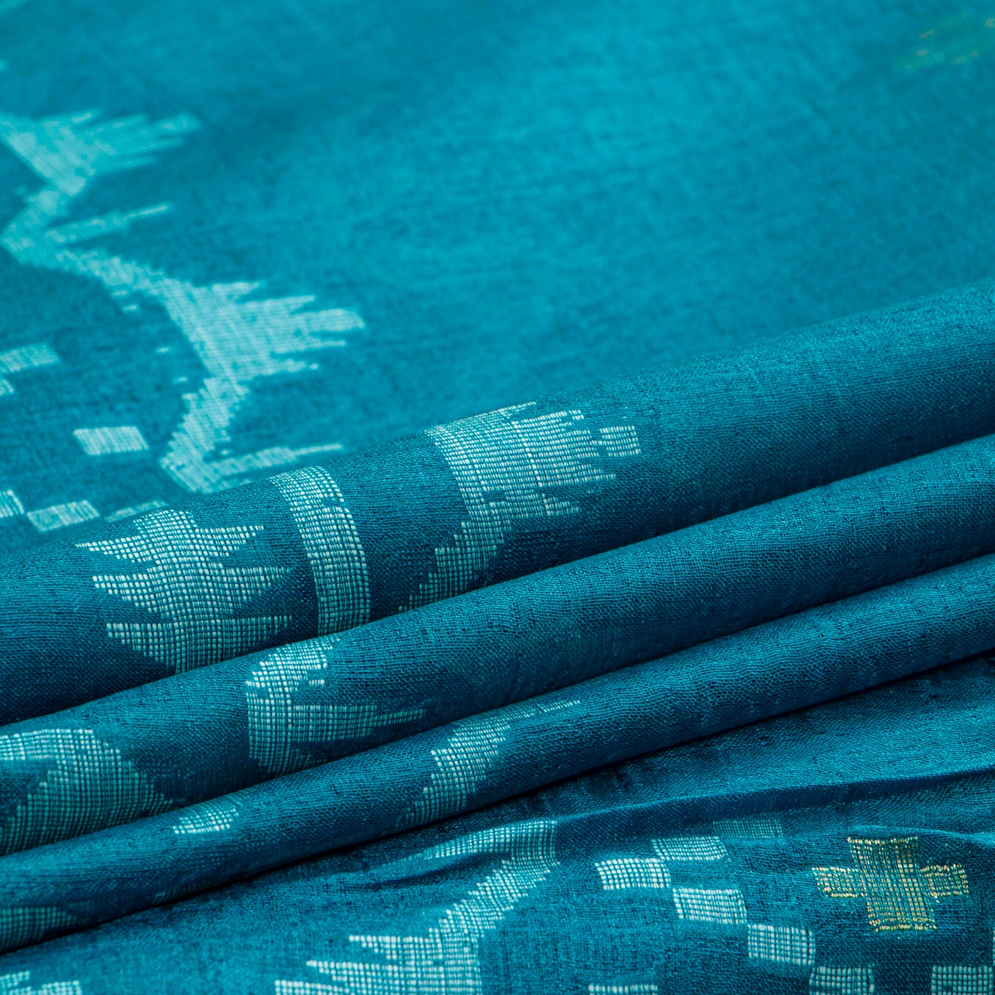 Blue Dhakai Jamdani Mulmul Silk Saree For Party Wear PV MJ 153