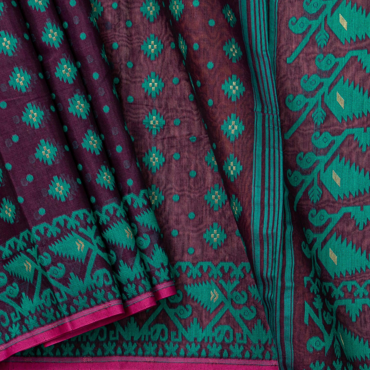 Purple Dhakai Jamdani Mulmul Silk Saree For Party Wear PV MJ 139