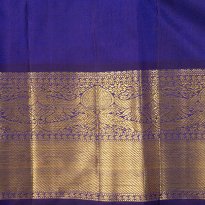 Blue Kanchipuram Silk Saree With Medium Border Handwoven Pure Silk For Wedding Wear PV 2038