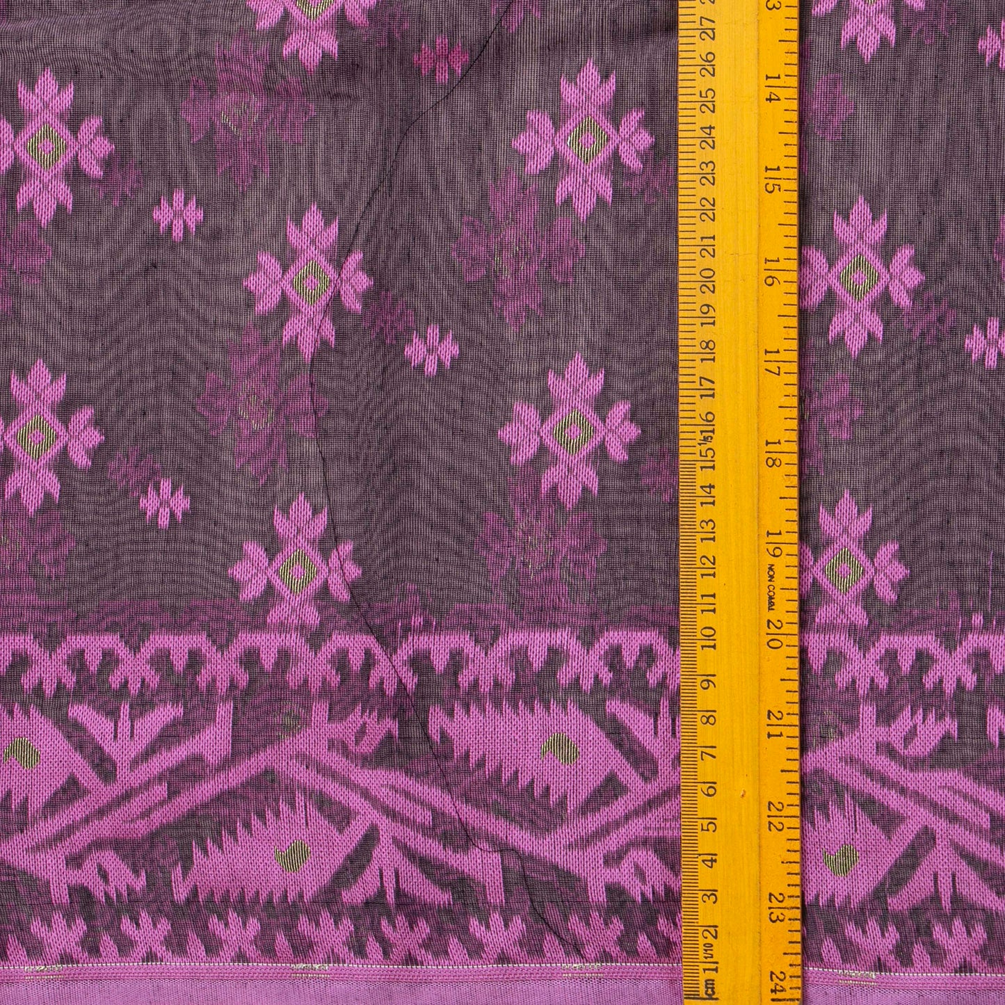 Purple and pink Dhakai Jamdani Mulmul Silk Saree For Party Wear PV MJ 138