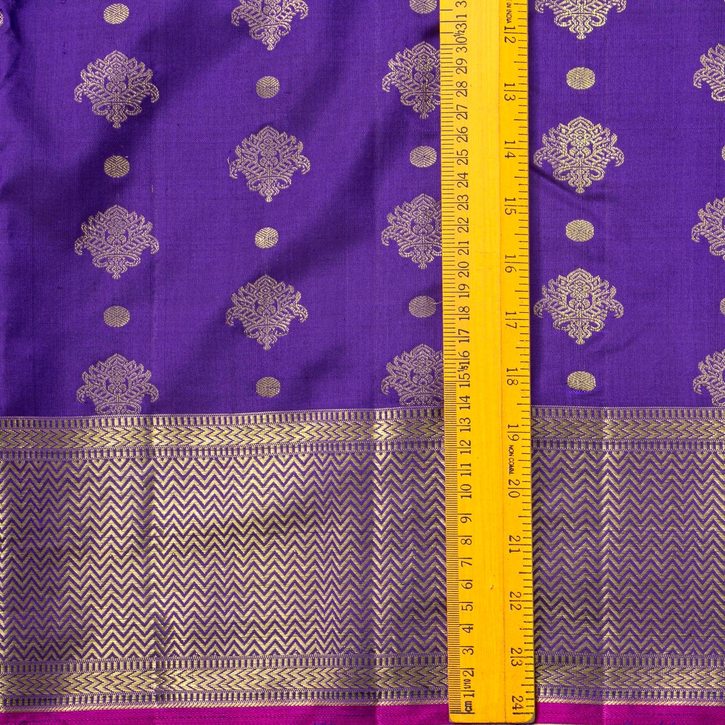 Violet Kanchipuram Silk Saree For Wedding Wear PV NYC 1766