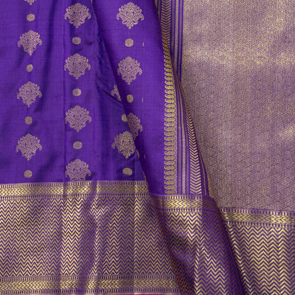 Violet Kanchipuram Silk Saree For Wedding Wear PV NYC 1766