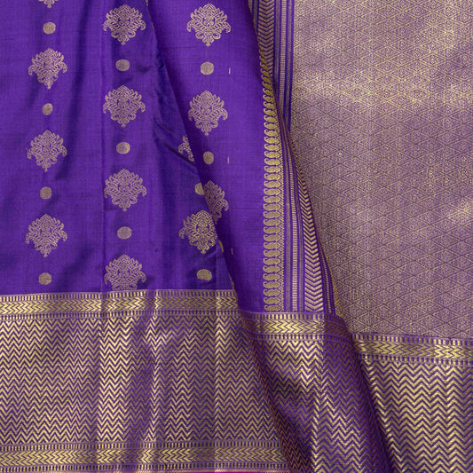 Violet Kanchipuram Silk Saree For Wedding Wear PV NYC 1766