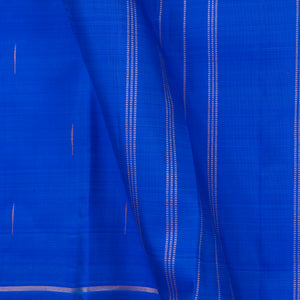 Blue Kanchipuram Borderless Silk Saree Handwoven Pure Silk Pure Zari For Festive Wear PV GTA 102