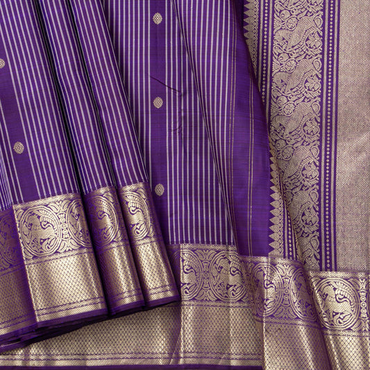 Violet Kanchipuram Silk Saree For Festive Wear PV NYC 1811