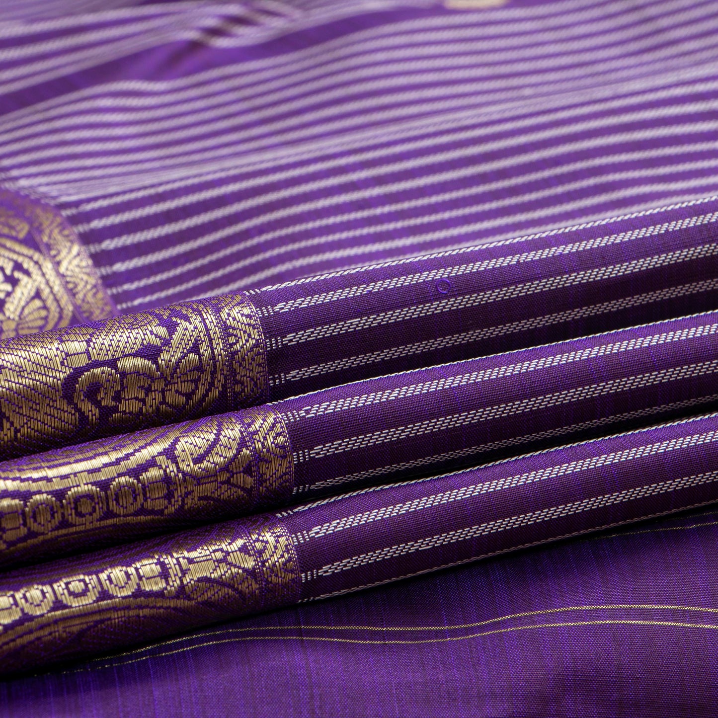 Violet Kanchipuram Silk Saree For Festive Wear PV NYC 1811