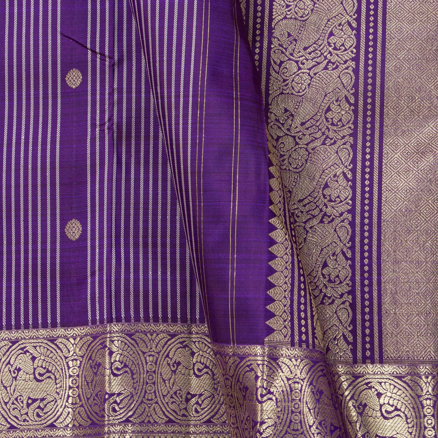 Violet Kanchipuram Silk Saree For Festive Wear PV NYC 1811