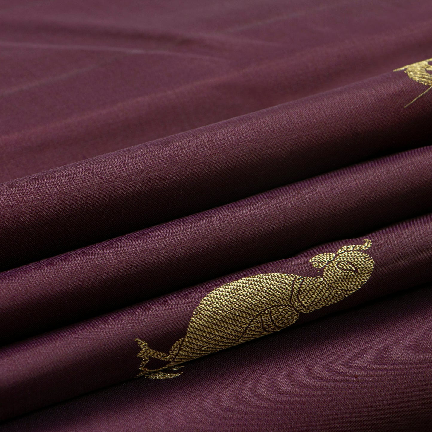 Brown Kanchipuram Silk Saree Borderless For Festive Wear PV 2064