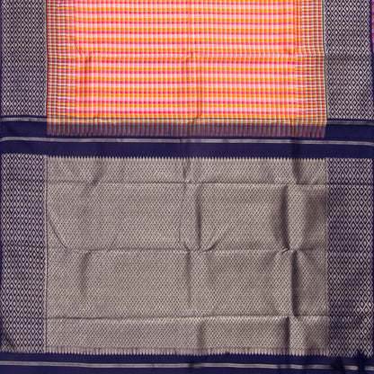 Multi Colour Checks Kanchipuram Silk Saree For Wedding Wear PV NYC 1880