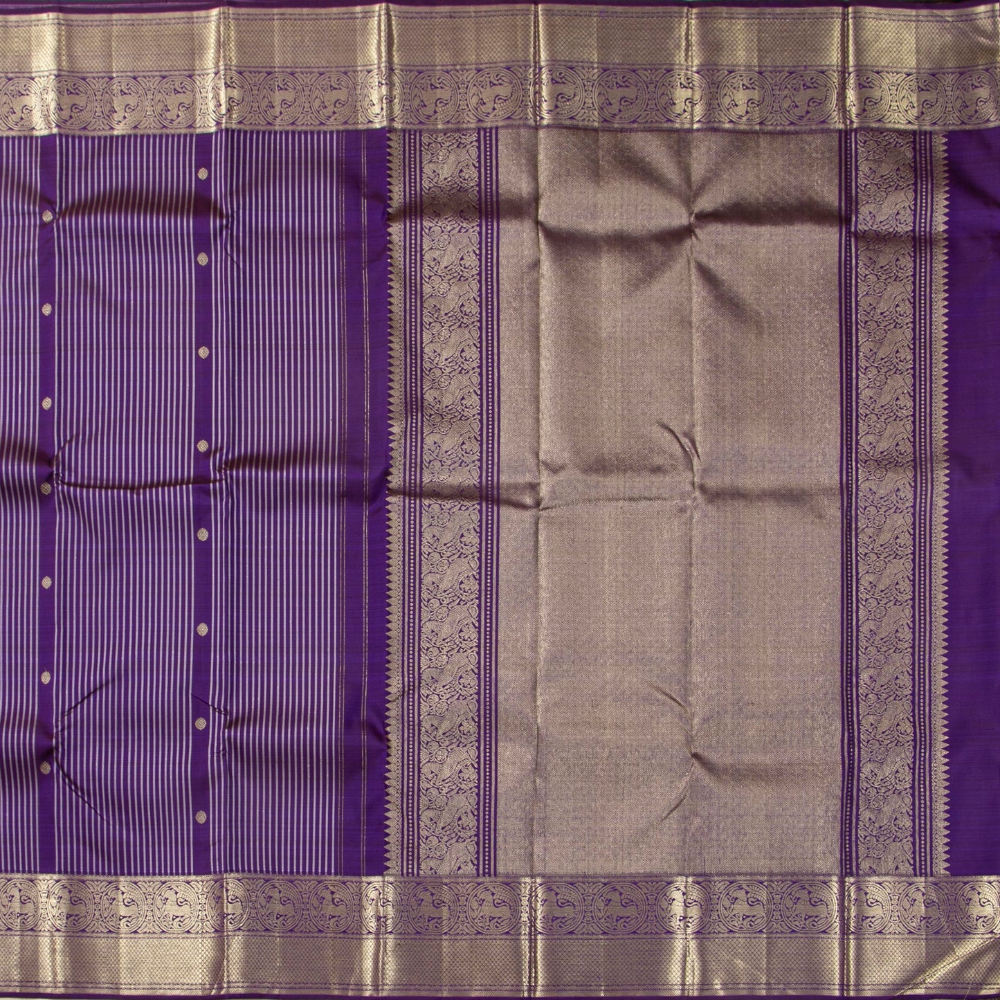 Violet Kanchipuram Silk Saree For Festive Wear PV NYC 1811