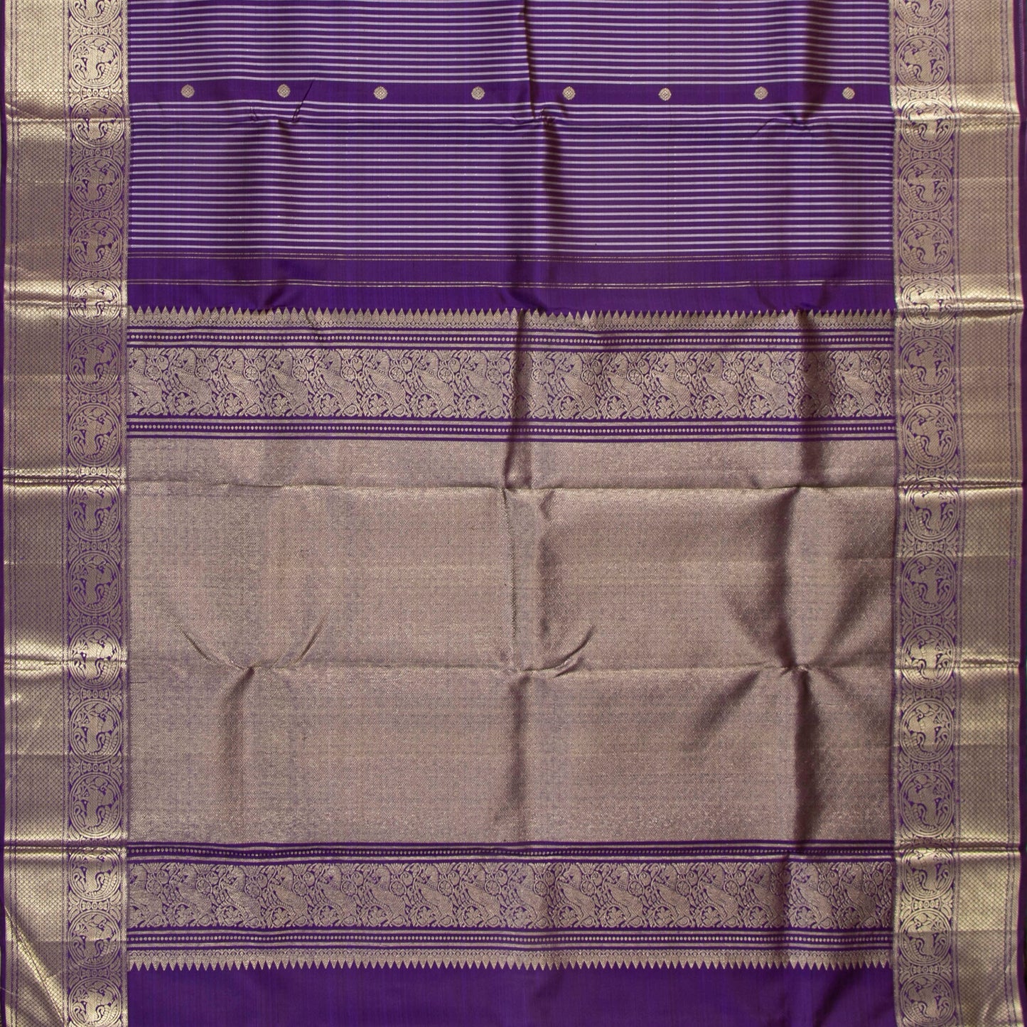 Violet Kanchipuram Silk Saree For Festive Wear PV NYC 1811