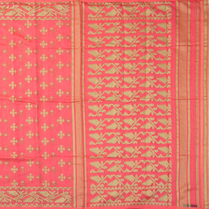 Peach Dhakai Jamdani Mulmul Silk Saree For Party Wear PV MJ 142
