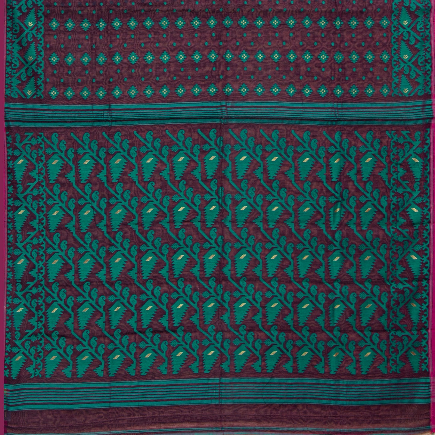 Purple Dhakai Jamdani Mulmul Silk Saree For Party Wear PV MJ 139