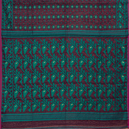 Purple Dhakai Jamdani Mulmul Silk Saree For Party Wear PV MJ 139