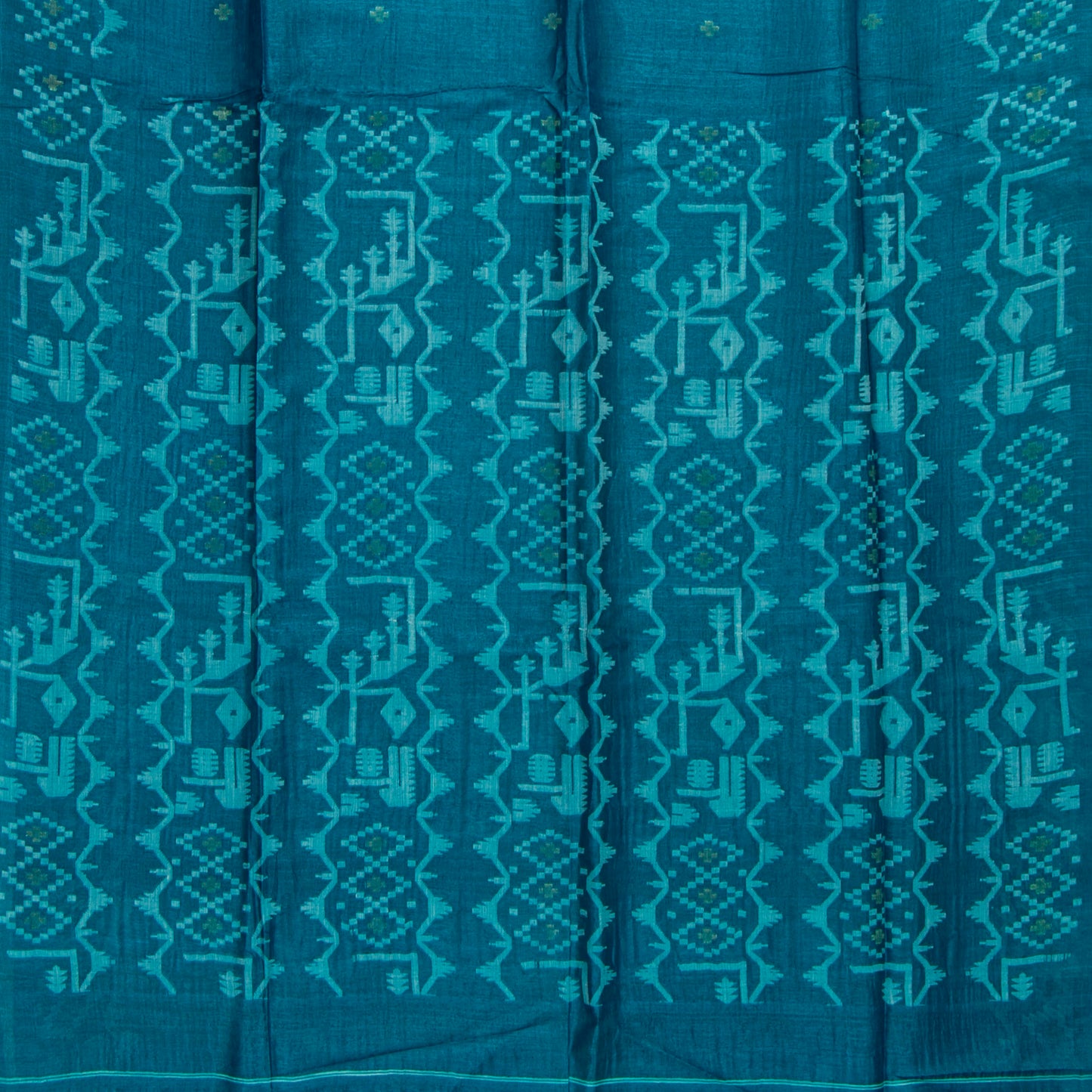 Blue Dhakai Jamdani Mulmul Silk Saree For Party Wear PV MJ 153