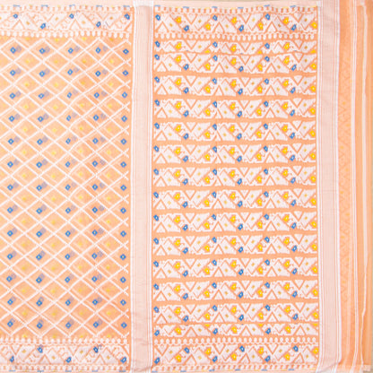 Peach Dhakai Jamdani Muslin Silk Saree For Party Wear PV MJ 150