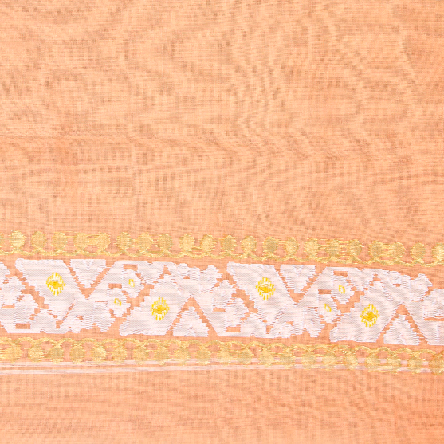 Peach Dhakai Jamdani Muslin Silk Saree For Party Wear PV MJ 150
