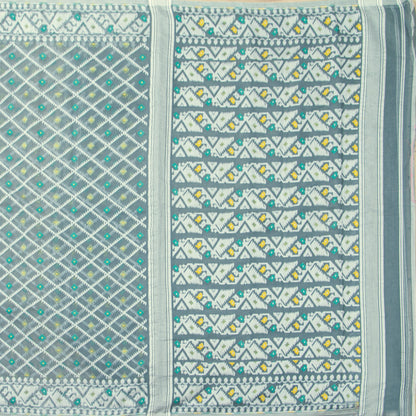 Grey Dhakai Jamdani Muslin Silk Saree For Party Wear PV MJ 149