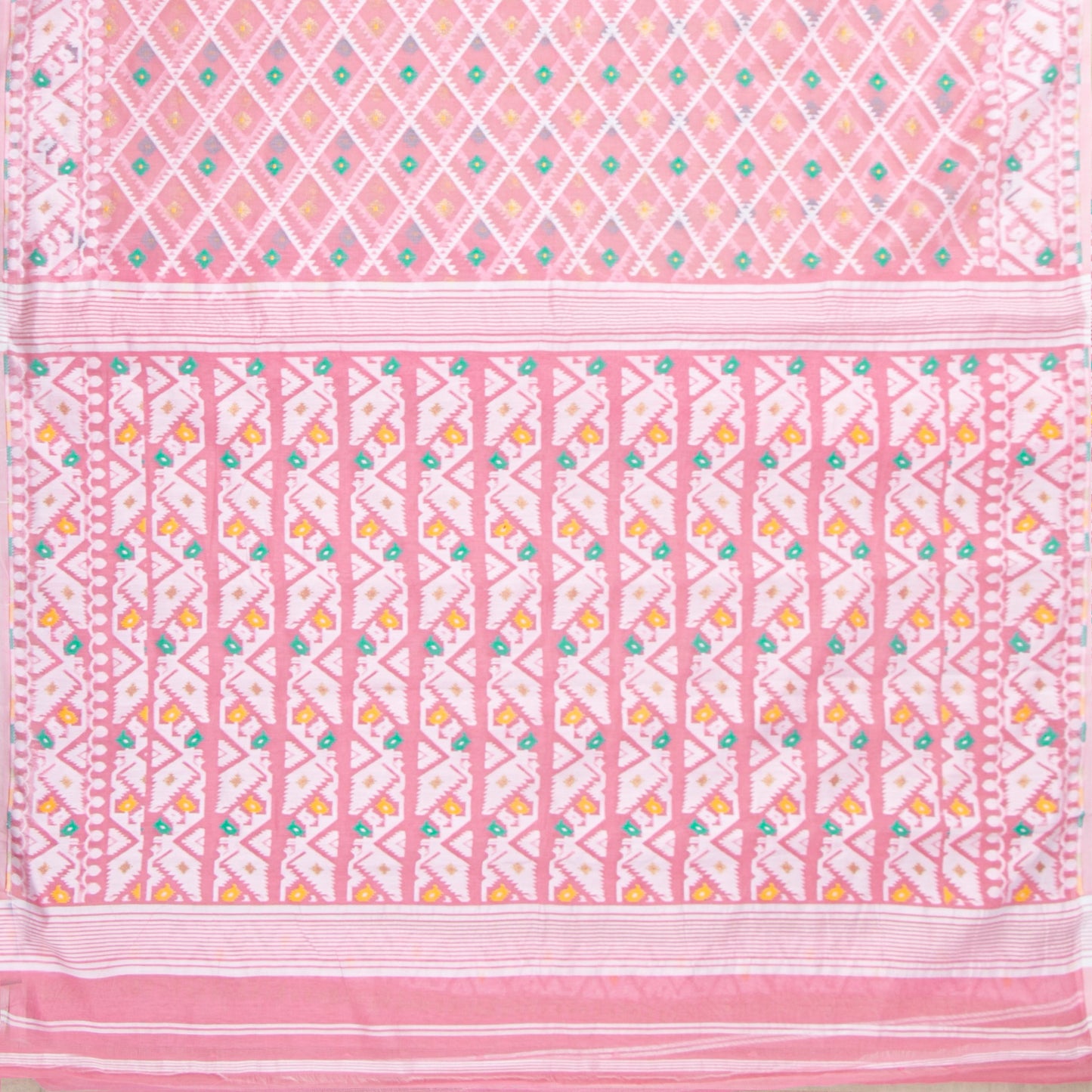 Pink Dhakai Jamdani Muslin Silk Saree For Party Wear PV MJ 147