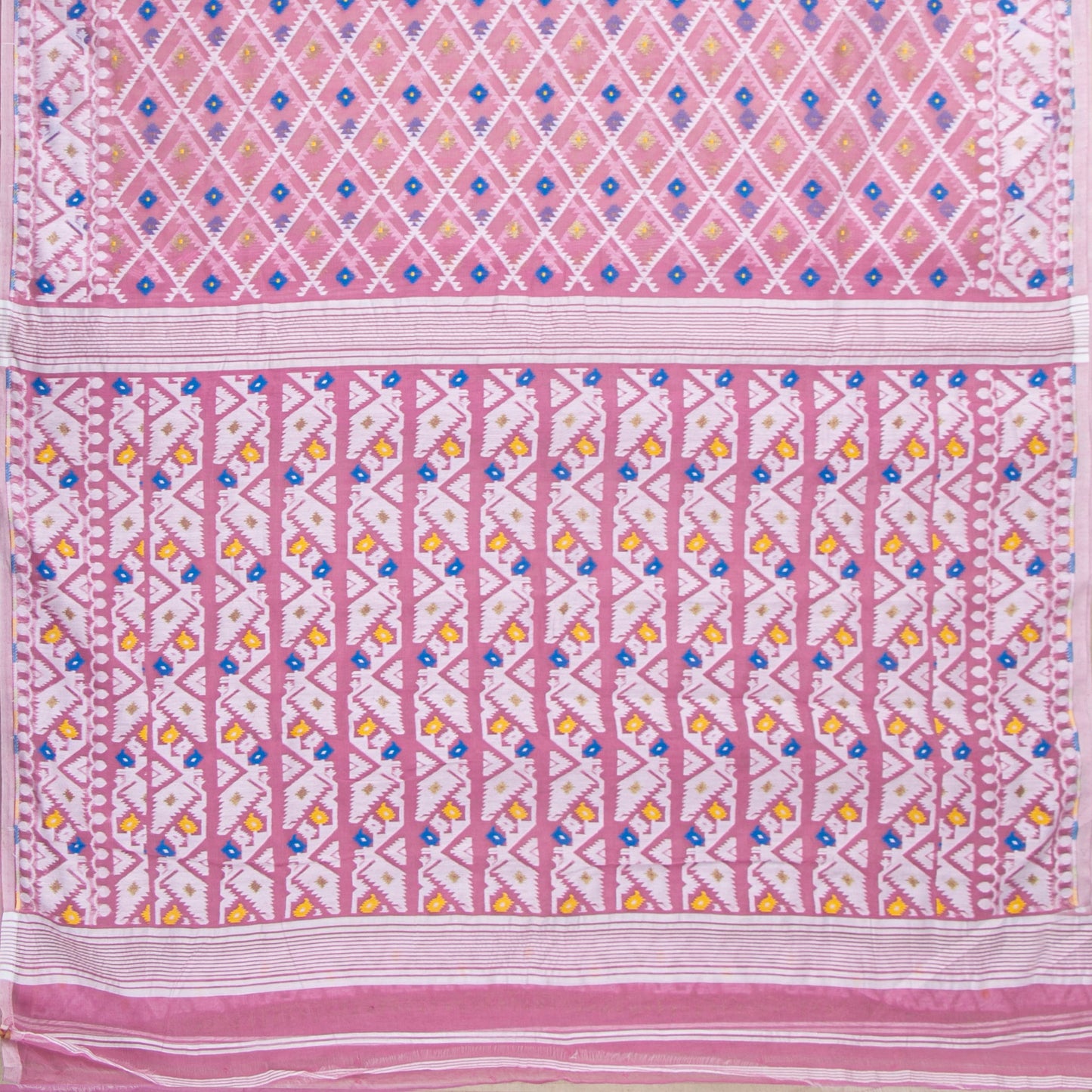 Pink Dhakai Jamdani Muslin Silk Saree For Party Wear PV MJ 146 - Dhakai Jamdhani - Panjavarnam PV MJ 146