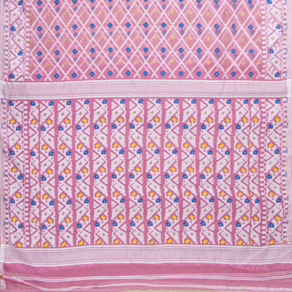 Pink Dhakai Jamdani Muslin Silk Saree For Party Wear PV MJ 146 - Dhakai Jamdhani - Panjavarnam PV MJ 146