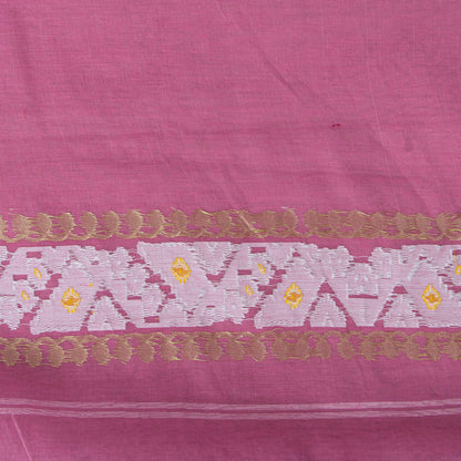 Pink Dhakai Jamdani Muslin Silk Saree For Party Wear PV MJ 146 - Dhakai Jamdhani - Panjavarnam PV MJ 146